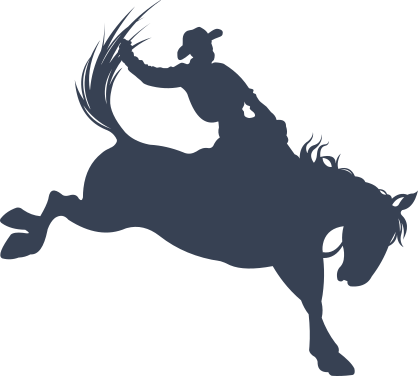 Cowboy Riding A Bucking Bronco Horse Sticker