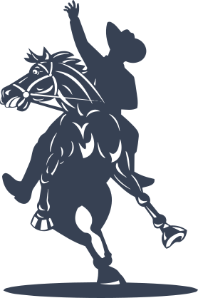 Cowboy Riding A Bucking Horse Sticker