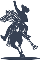 Cowboy Riding A Bucking Horse Sticker