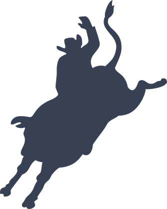 Cowboy Riding A Bull Silhouette Sticker