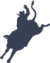 Cowboy Riding A Bull Silhouette Sticker