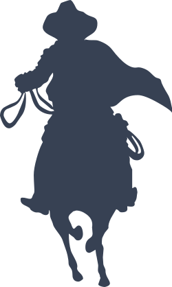 Cowboy Riding A Galloping Horse Sticker