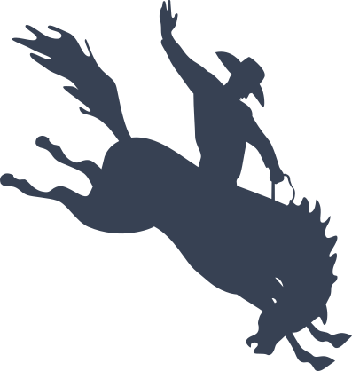 Cowboy Riding A Horse Bucking Sticker