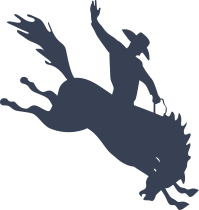 Cowboy Riding A Horse Bucking Sticker