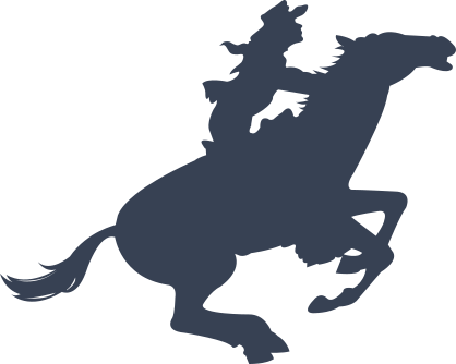 Cowboy Riding A Horse Galloping Sticker