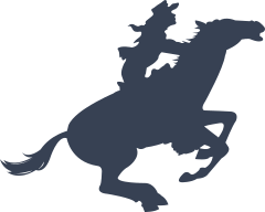 Cowboy Riding A Horse Galloping Sticker