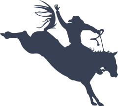 Cowboy Riding A Horse Jumping Sticker