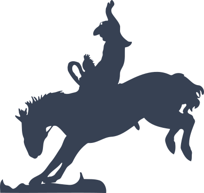 Cowboy Riding A Horse On The Ground Sticker