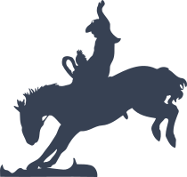 Cowboy Riding A Horse On The Ground Sticker