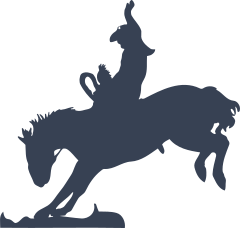 Cowboy Riding A Horse On The Ground Sticker