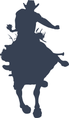 Cowboy Riding A Horse Running Forward Sticker