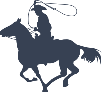 Cowboy Riding A Horse Running With Lasso Sticker