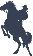 Cowboy Riding A Horse Stopping Sticker