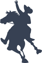 Cowboy Riding A Horse Waving Sticker