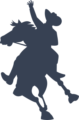 Cowboy Riding A Horse Waving Sticker