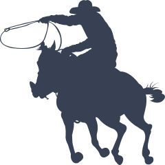 Cowboy Riding A Horse With A Laso Sticker