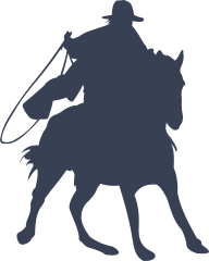 Cowboy Riding A Horse With A Rope Sticker