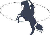 Cowboy Riding A Horse With Lasso Around Them Sticker