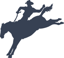 Cowboy Riding A Jumping Horse Sticker