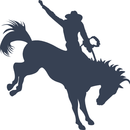Cowboy Riding A Rodeo Bucking Horse Sticker