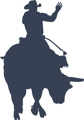 Cowboy Rodeo Bull Rider Waving Sticker