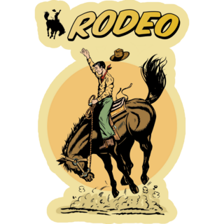 Cowboy Rodeo Riding Horse Sticker