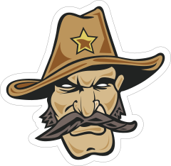 Cowboy Sheriff Mascot Sticker