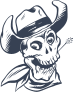 Cowboy Skull Sticker