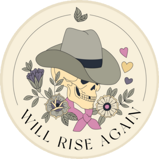 Cowboy Skull Will Rise Again Sticker