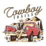 Cowboy Trails Rope Lettering Sticker