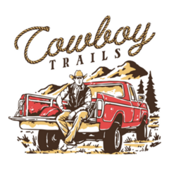 Cowboy Trails Rope Lettering Sticker 