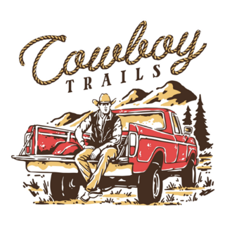 Cowboy Trails Rope Lettering Sticker 
