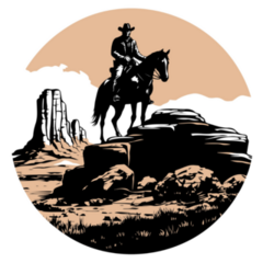 Cowboy Western Scene Sticker
