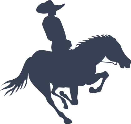 Cowboy With A Big Hat Riding A Horse Sticker