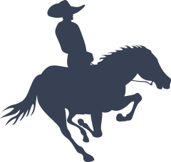 Cowboy With A Big Hat Riding A Horse Sticker