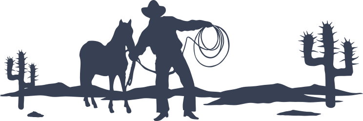 Cowboy With A Horse In Desert Scene Sticker
