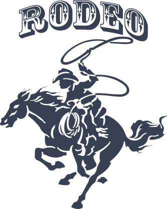 Cowboy With Lasso And Words Rodeo Sticker