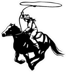 Cowboy With Lasso On Horse Sticker