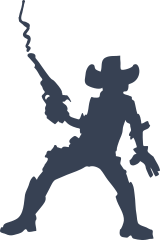 Cowboy With Smoking Gun Sticker