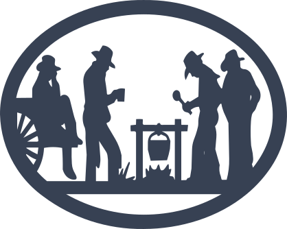 Cowboys Having A Cook Out Sticker