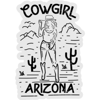 Cowgirl Arizona Desert Sticker