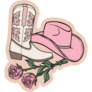 Cowgirl Boot Hat And Roses Sticker