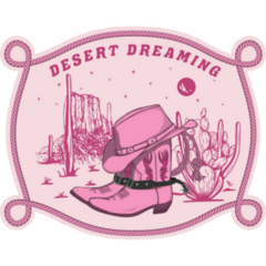 Cowgirl Boots Pink Desert Dreaming Sticker