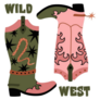 Cowgirl Boots Wild West Sticker
