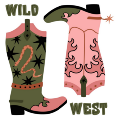 Cowgirl Boots Wild West Sticker