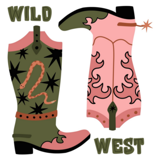 Cowgirl Boots Wild West Sticker
