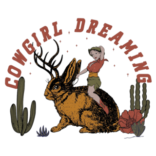 Cowgirl Dreaming Bunny Typography Sticker