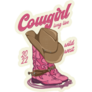 Cowgirl Illustration Boots Sticker