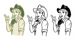 Cowgirl Illustration Sticker
