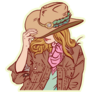 Cowgirl In Hat Green Sticker